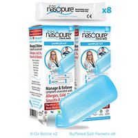 Dr. Hana’s Nasopure The “Nicer Neti Pot” | Two (2) Sampler Kits | Two (2) 8 Ounce Bottles with 8 Buffered Salt Packets | Allergy and Congestion Relief Nasal Wash
