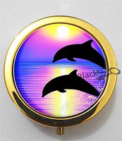 BlackKey Dolphin 3-Compartment Decorative Pocket Gift Box Case Organizer for Pill, Color 2 -2177