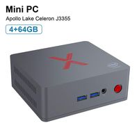 HSYPC Beelink BT3 X Mini PC LPDDR4 4GB/64GB Intel Celeron J3355 Dual HDMI Fan Cooling 4K HD 2.4+5.8GHz Wi-Fi 1000mbps LAN Windows 10 Mini PC(BT3-X 4G 64G)