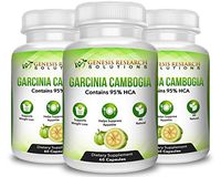 100% Pure 95% HCA Genuine Garcinia Cambogia Plus, Healthy Appetite Suppressant for Natural Weight Loss & Detox Diet. Plus Energy & Focus Booster - 100% Natural Supplement Extract. 3 Pack