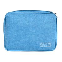 Aslion Waterproof Travel Organizer Bag Triple Layers Storage Case for Electronics USB Cable Camera Lens