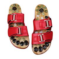 Slipper Acupressure Reflexology Foot Massagers Double Buckle Jade Magnet Massage Promote Blood Circulation Klaury,Red,3738