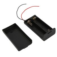 Z ZTDM 10 Pcs Battery 3V Clip Holder Storage Box Case for 2 x 1.5V AA 2A Cell Battery Wire Leads with ON/OFF Switch & Cover