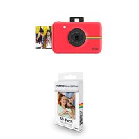 Polaroid Snap Instant Digital Camera (Red) with Polaroid 2x3ʺ Premium Zink Zero Photo Paper 50-Pack