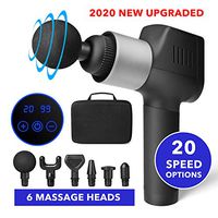 Massage Gun,VLANCH Deep Tissue Percussion Muscle Massager for Pain Relief, Handheld Electric Body Massager with 20 Adjustable Speed, 6 Head, Quiet & Comfortable Muscle Soreness Relieves