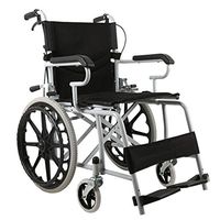 OCYE Foldable Medical Wheelchair, Large Universal Wheel, Two-Wheel Brake, Non-Slip Foot Pedal, Wide pad seat, Transport Wheelchair, Black
