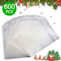 Clear Resealable Cello Cellophane Bags - 600 Pcs 3.9 x 3.9 Inches Clear Self-Adhesive Bag with Adhesive Closure for Bakery, Candle, Soap, Cookie, Candies, Dessert Poly Bags
