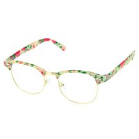 Cyxus Blue Light UV Blocking Computer Glasses Women Men, Anti Eye Strain Eyewear (M, 8056T35,White Floral Print)