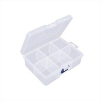 Plastic Organizer Storage Box for Dymo Label Tape & Washi Tape, Adjustable Divider Clear Box for Dymo Embossing Label Maker Tape, 6 Compartments