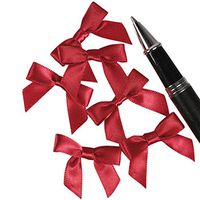 Mini Red Satin Bows - 1 3/8 in. x 1in. (50)