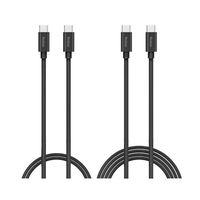 USB C to USB C Cable 2 Pack [3ft+6ft] Yoobao Fast Charging Cord USB Type C 3A PD Charger Connector Compatible with Samsung Google Pixel Nexus 6P MacBook iPad Pro 2019 Nintendo Switch and More-Black