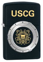 Zippo USCG Lighter, Black Matte