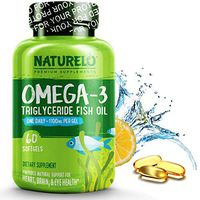 NATURELO Omega-3 Fish Oil - 1100 mg Triglyceride Omega 3 - High Strength DHA EPA Supplement - Best for Brain, Heart, Joint Health - No Burps - Lemon Flavor - 60 Softgels | 2 Month Supply