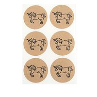 Kraft Brown Unicorn Round Stickers, Circle Seals and Labels by Once Upon Supplies, for Sealing Envelopes and Decorating Unicorn Themed Parties, 1.5 Inches, 30 Stickers
