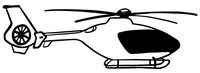hBARSCI Helicopter Vinyl Decal - 5 Inches - for Cars, Trucks, Windows, Laptops, Tablets, Outdoor-Grade 2.5mil Thick Vinyl - Black