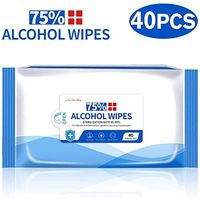 (1Packs, 40 Wipes) Cleansing Wipes 75% Alcohol Wipes Soft Large Wet Wipes for Hand, Tourism, Home House, Restaurant, Hotel, Car, Office All Purpose Cleaning
