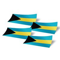 Desert Cactus Bahamas Bahamians 4 Pack of 4 Inch Wide Country Flag Stickers Decal for Window Laptop Computer Vinyl Car Bumper 4