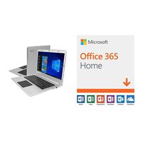 EVOO EV-C-125-3-SL 12.5" HD Ultra Slim Laptop, Intel Celeron Quad Core CPU, 3GB RAM, 32GB Storage, Fingerprint Scanner, Silver with Microsoft Office 365 Home