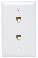 Legrand - Pass & Seymour TPTE2WCC10 Two Modular RJ11 TelephoneJacks with Wall Plate, Four Conductor, Single Gang, White