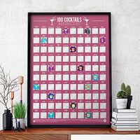 100 Cocktails Bucket List Scratch Poster