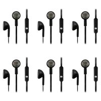 6 Pack Fenzer Black Headphones w/ Mic Earphones Earbuds Headset for Apple iPhone 3 3G 4 4S 5 5C 5S 6 Plus
