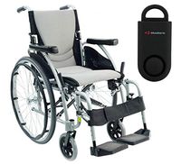 S-Ergo 125 Ergonomic Wheelchair | Seat Size 16" X 17" | Flip-Back Armrest | Swing Away Footrest | Frame Color Silver & Free 130 dB Black Safety Alarm!