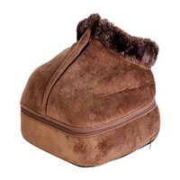 HMAMERÂ Electric Heated Foot Warmer and Massage Boot, Soft Relaxing Foot Massager Warmer - Great Gift for Men and Women,Brown