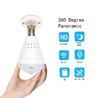 1080P WiFi Light Camera, VRCam Wireless 360 Degrees Fisheye Panoramic for for Home Security Camera E27 LED Dimmable/Pet/Nanny cam with 360EYES APP Installation 64G or Cloud Storage (AOLANS
