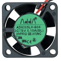 Adda AD0205LX-G50-R Fan, 5.5" Leads, 5VDC, 1.8cfm, 25 mm L x 25 mm W x 10 mm H