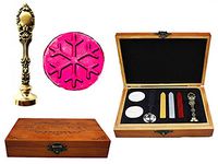 MNYR Christmas Snowflake Luxury Wood Box Bronze Metal Peacock Wedding Invitations Gift Card Paper Stationary Envelope Seal Custom Logo Wax Seal Sealing Stamp Wax Stick Melting Spoon Wood Gift Box Kit