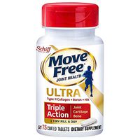 Schiff Move Free Ultra Triple Action Joint Supplement with Type II Collagen, Hyaluronic Acid, and Boron for Joint, Cartilage, and Bone Support (75 Tablets)