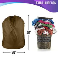 Laundry Bags Nylon with Drawstring, Washable 30”x40 Choose Colors (Bulk Order) (Gold-Brown)