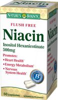 Nature's Bounty Flush Free Niacin, 500mg, 50 Capsules (Pack of 2)