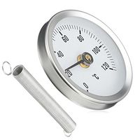 Fishoo 63MM 0-120 Centigrade Clip-On Pipe Dial Thermometer Metal Temperature Temp Gauge with Spring