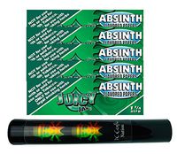 Herb Airtight Tube Pocket Protector with Juicy Jay's Absinth 1.25 Flavored Hemp Rolling Papers 5 Count DC Crafts Nation- Rasta Skull