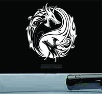 Yin yang dragon Vinyl Decal Sticker (WHITE)