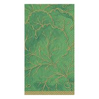 Caspari Gilded Majolica Paper Guest Towel Napkins in Green, Two Packs of 15