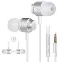 Earbuds Ear Buds Stereo Earphones in-Ear Headphones Earbuds with Microphone Mic and Volume Control Noise Isolating 3.5MM Wired Ear Buds Compatible Android Phone Tablet Laptop