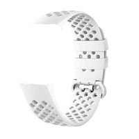 Finance Plan Hot Round Holes Replacement Breathable Silicone Watch Band Strap for Fitbit Charge 3