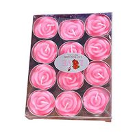 KyStudio 12 Pieces/Set Aromatherapy Smokeless Valentine's Day Rose Shape Romantic Rose Candle Decoration