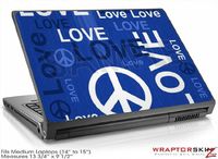 Medium Laptop Skin - Love and Peace Blue by WraptorSkinz