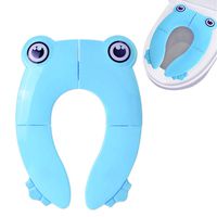 WeTest Folding Potty Training Toilet Seat with Non-Slip Silicone Pads and Carrying Bag for Babies, Toddlers, Kids,Portable and Reusable-Blue