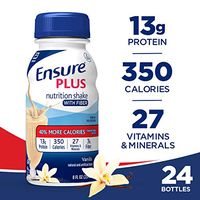 Ensure Plus Nutrition Shake with Fiber, 13g High-Quality Protein, Meal Replacement Shakes, Vanilla, 8 fl oz, 24 count