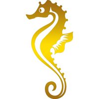 ANGDEST Seahorse (Metallic Gold) (Set of 2) Premium Waterproof Vinyl Decal Stickers for Laptop Phone Accessory Helmet Car Window Bumper Mug Tuber Cup Door Wall Decoration