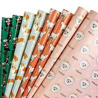 WRAPAHOLIC Gift Wrapping Paper Sheet - UV Printing Adorable Dog Patterns for Birthday, Holiday, Baby Shower - 1 Roll Contains 8 Sheets - 17.5 inch X 30 inch Per Sheet