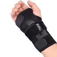 EXski Wrist Brace for Carpal Tunnel, Night Sleep Wrist Support Brace with Removable Metal Splints Right Hand Large