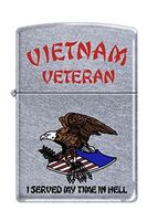 Vietnam Veteran ~ I Served My Time ~ Chrome Zippo Lighter