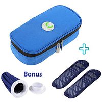 Insulin Cooler Bag Travel Case, MHKBD® Portable Medical Travel Cooler Pack Diabetic Organizer Cooling Pouch for Diabetics Medication Cool with 2 Ice Packs & 1 Ice Bag 9 inch Free, Gray