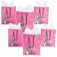 Fun Express Pink I Love Paris Gift Bags - 24 ct
