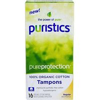 Puristics 100% Organic Cotton Tampons with Flushable Cardboard Applicator - Regular Absorbency (16 Count)